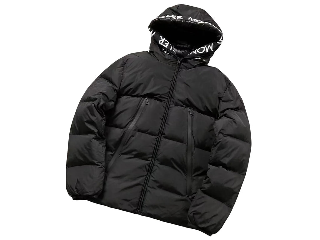 Moncler Maya Logo Hood Down Jacket – Matte Black Oversized Puffer
