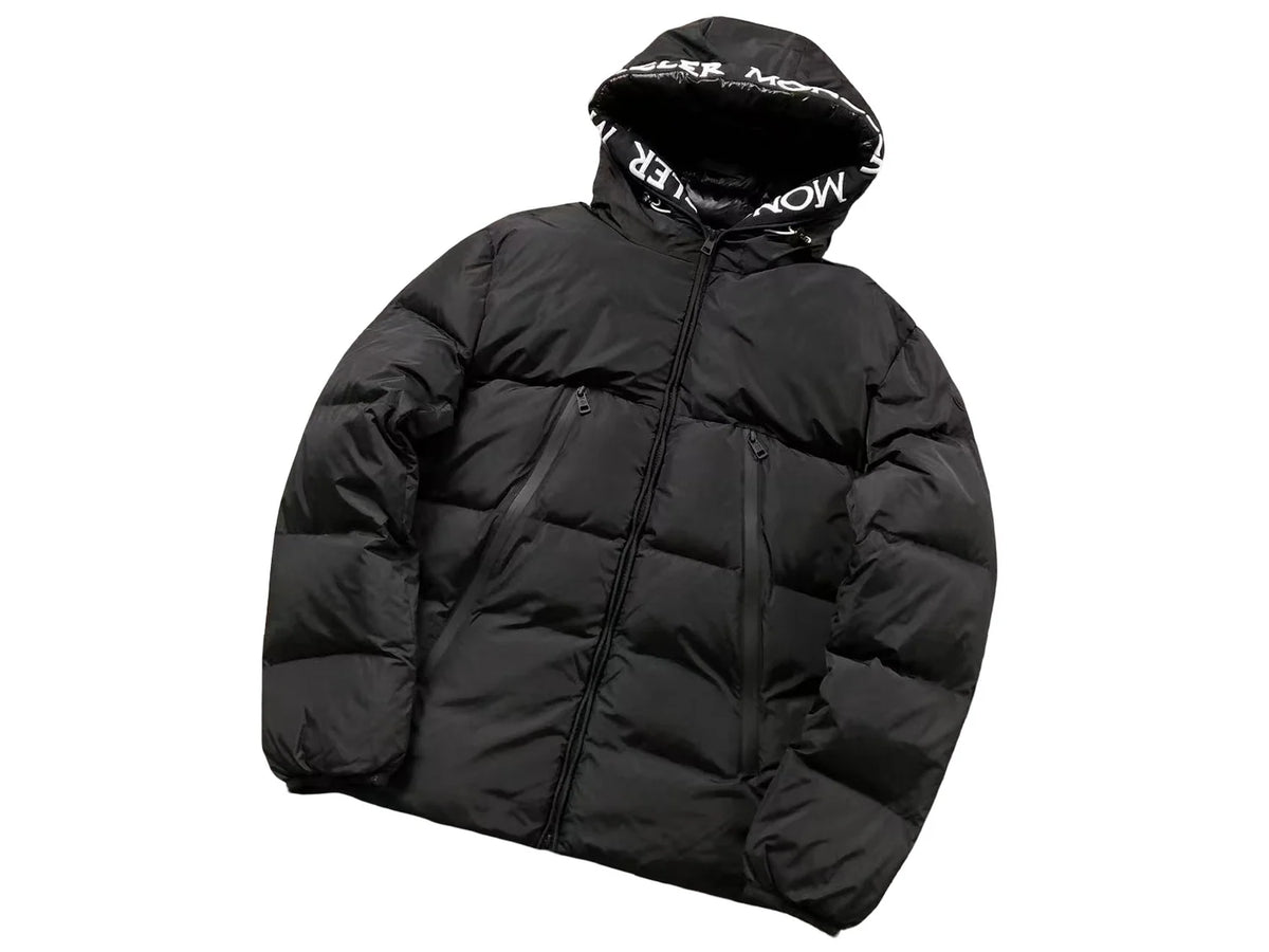Moncler Maya Logo Hood Down Jacket – Matte Black Oversized Puffer
