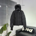 Moncler Grenoble Arcesaz Down Jacket — Dual-Zip, Grenoble Badge, Oversized Hood (Black & Sand)
