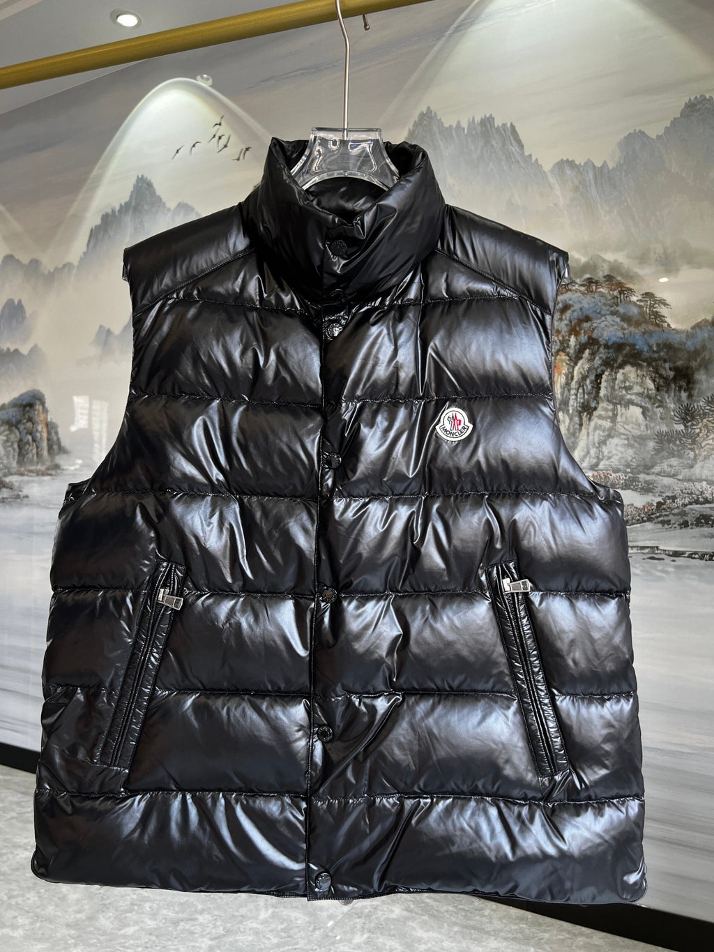 Moncler Snap-Button Stand Collar Down Vest