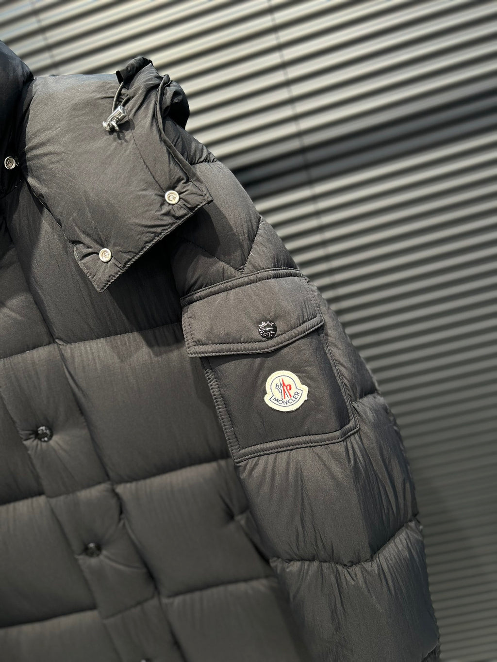 Moncler Long Matte Hooded Down Coat