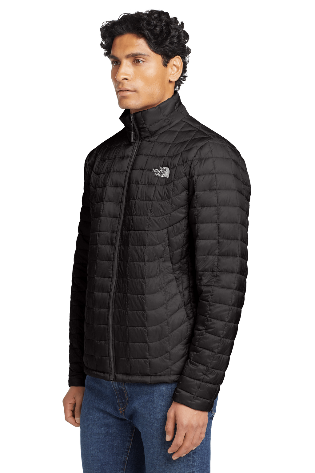The North Face Men's ThermoBall™ Trekker Jacket — Lightweight Insulated, Square Quilt, Slim Fit (TNF Black)