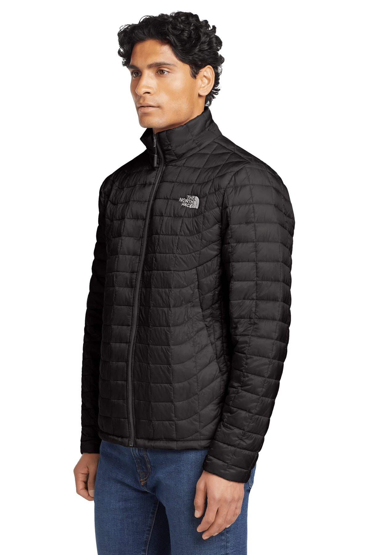 The North Face Men's ThermoBall™ Trekker Jacket — Lightweight Insulated, Square Quilt, Slim Fit (TNF Black)