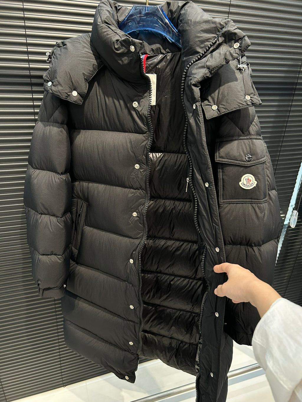 Moncler Long Matte Hooded Down Coat