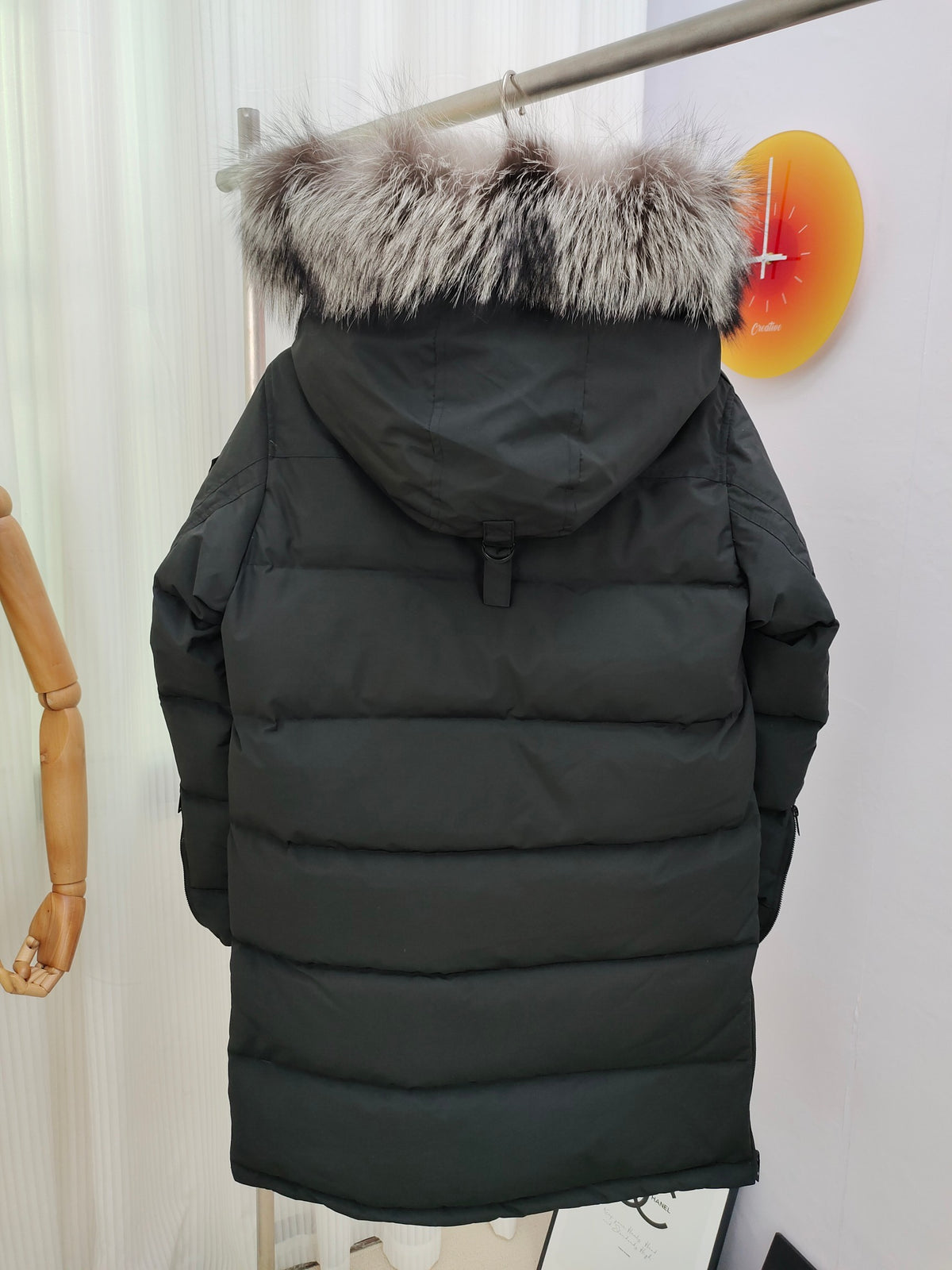 Moose Knuckles Women's Long Down Parka – Fur-Trim Hood Multi-Pocket Coat
