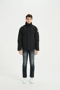 Canada Goose Forester Down Jacket — Men's Stand Collar, No Hood (Graphite & Black)