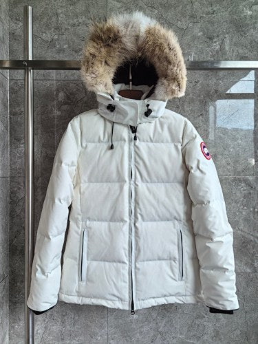 Canada Goose Chelsea Parka — Women's Quilted Short, Coyote Fur Hood (Black, Red & White)