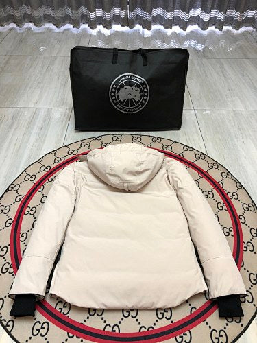 Canada Goose Carson Hooded Down Jacket — Unisex, No Fur (Cream, Graphite & Navy)