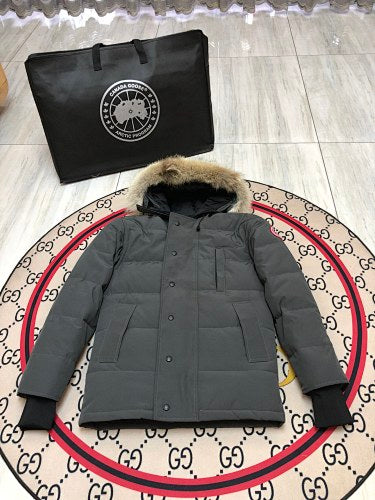 Canada Goose Chateau Down Jacket — Coyote Fur Hood, Unisex Short (Black, Graphite & Navy)