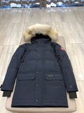 Canada Goose Langford Parka — Coyote Fur Hood (Black, Cream & Navy)