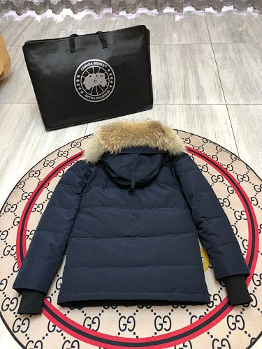 Canada Goose Chateau Down Jacket — Coyote Fur Hood, Unisex Short (Black, Graphite & Navy)