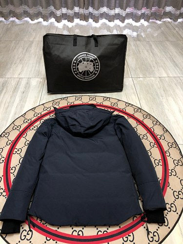 Canada Goose Carson Hooded Down Jacket — Unisex, No Fur (Cream, Graphite & Navy)