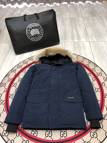 Canada Goose Expedition Parka — Coyote Fur Hood, Unisex Mid-Length (Black, Graphite & Red)