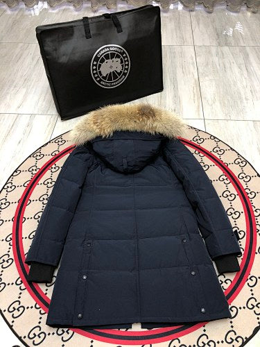 Canada Goose Shelburne Parka — Women's Mid-Length Coyote Fur Hood (Black, Graphite & Red)