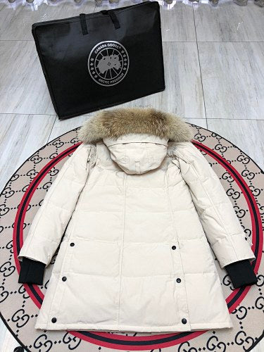 Canada Goose Shelburne Parka — Women's Mid-Length Coyote Fur Hood (Black, Graphite & Red)