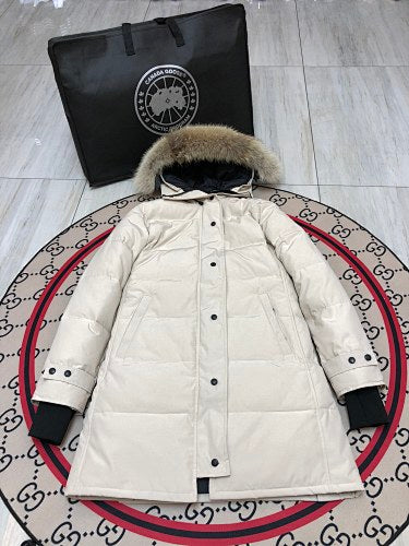 Canada Goose Shelburne Parka — Women's Mid-Length Coyote Fur Hood (Black, Graphite & Red)