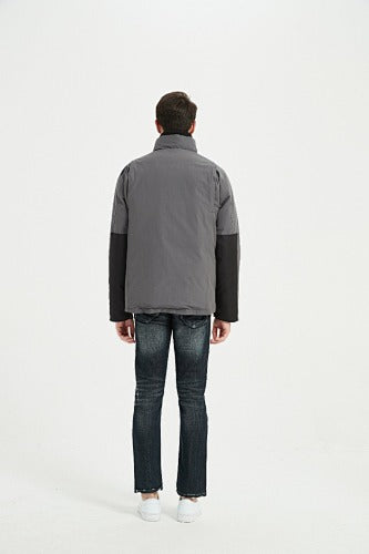 Canada Goose Forester Down Jacket — Men's Stand Collar, No Hood (Graphite & Black)