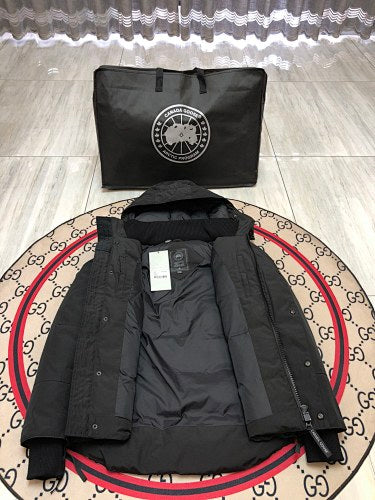 Canada Goose Carson Hooded Down Jacket — Unisex, No Fur (Cream, Graphite & Navy)