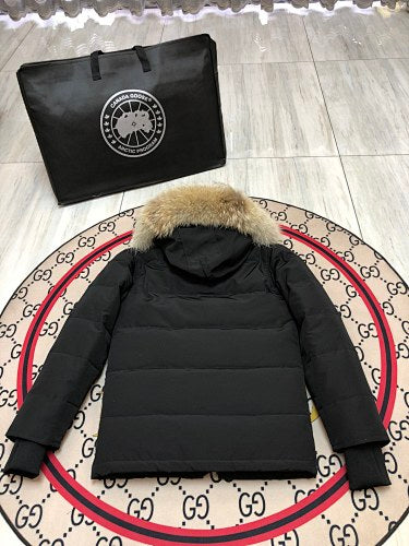 Canada Goose Chateau Down Jacket — Coyote Fur Hood, Unisex Short (Black, Graphite & Navy)